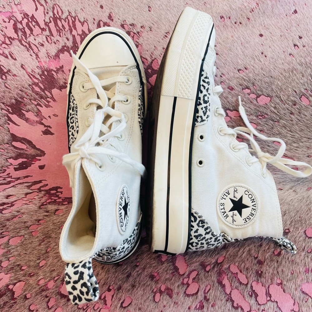 High top platform cheetah converse